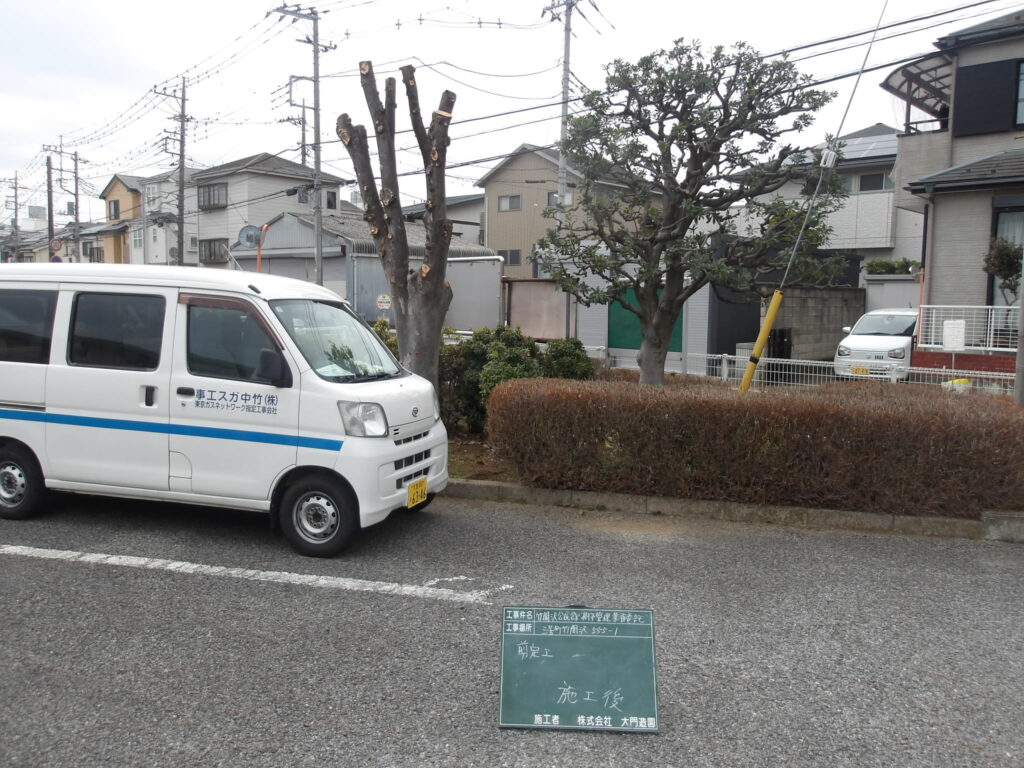 三芳町　剪定　作業後
