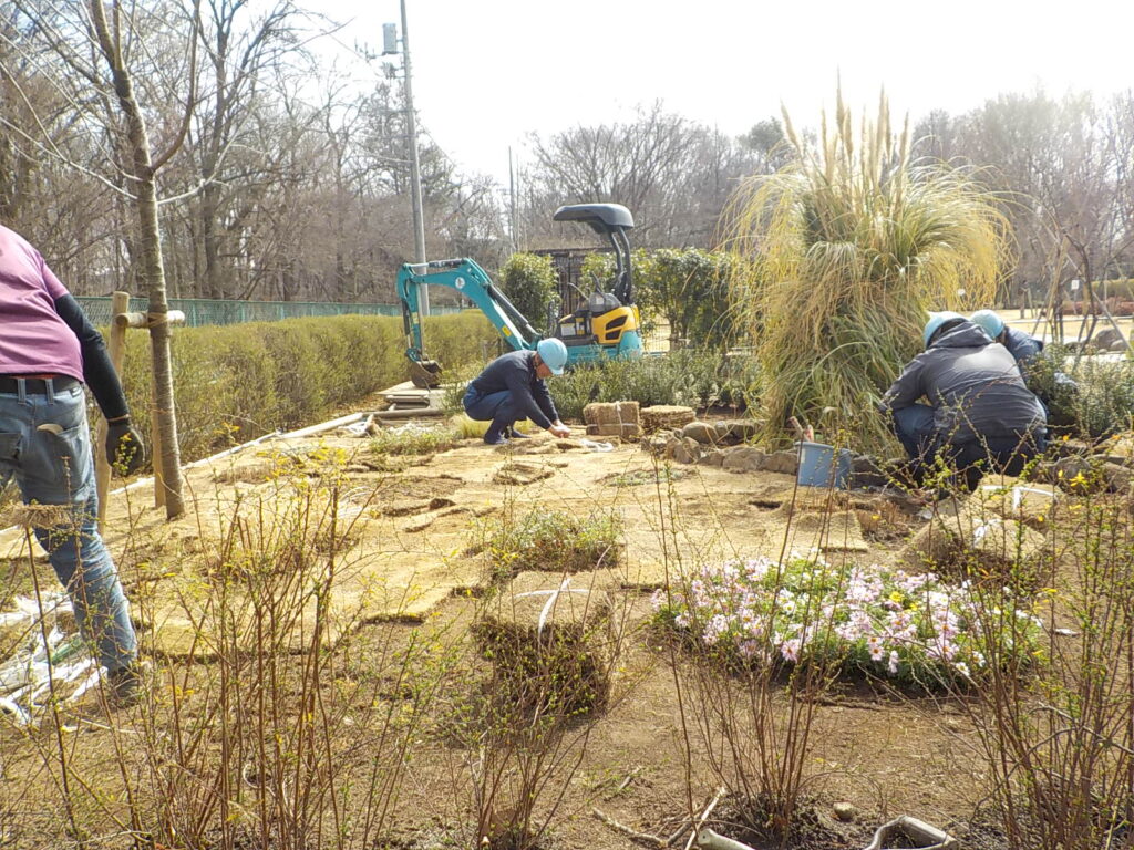 三芳町　芝張り