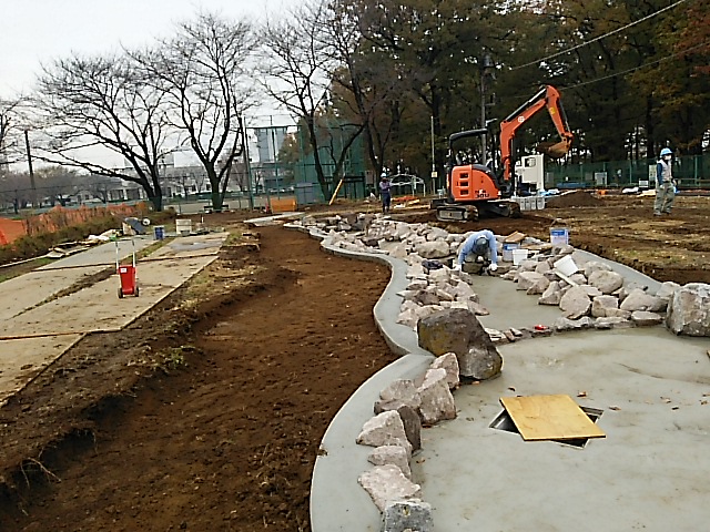 三芳町　造園工事　石工事　