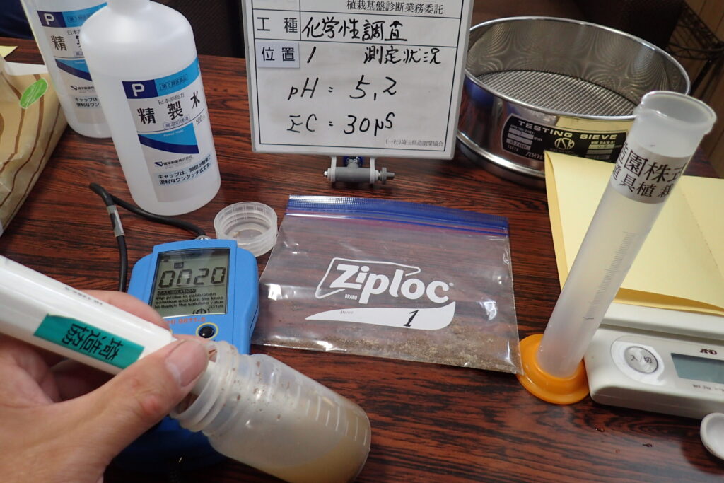 植栽基盤診断　土壌化学性調査