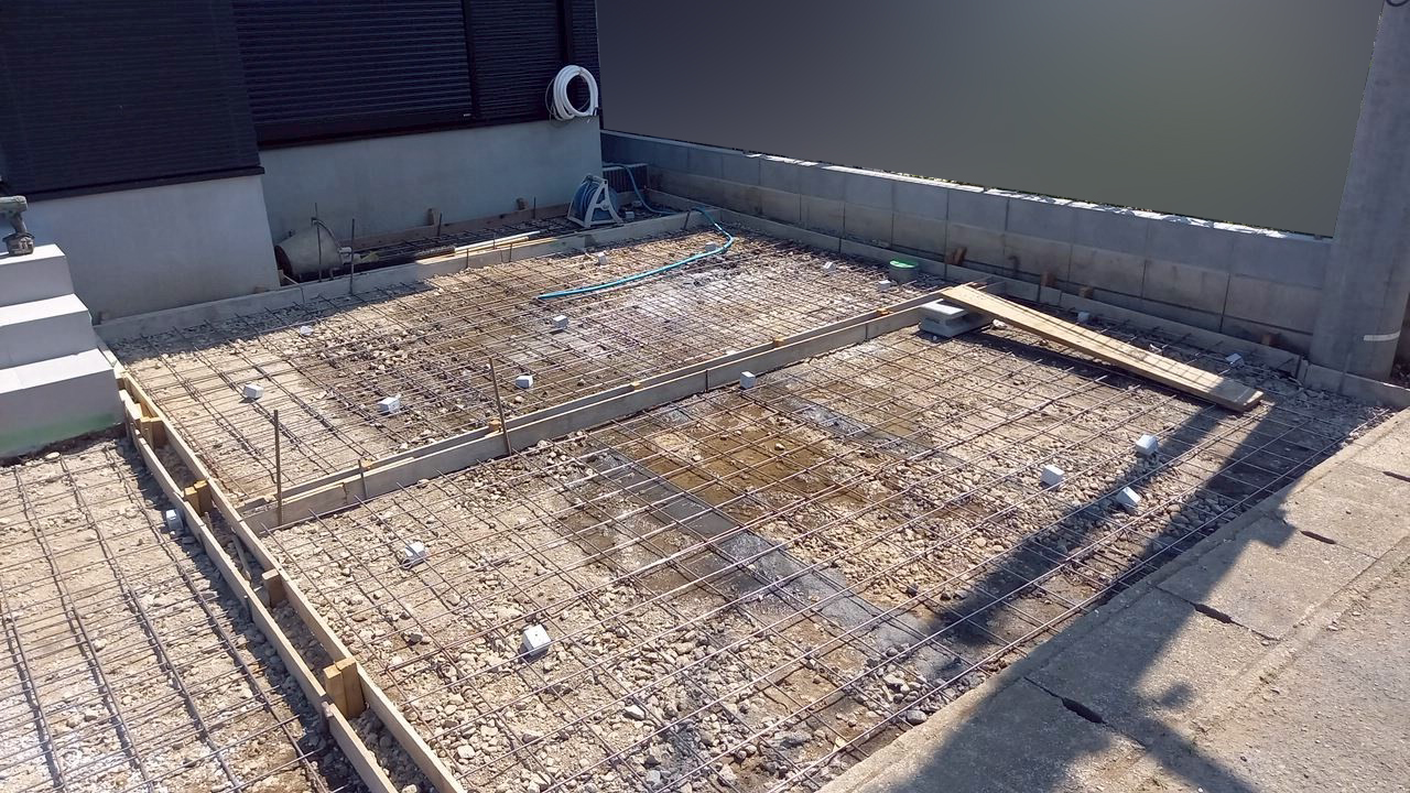 福生市｜【外構工事】駐車場土間コンクリート打設前