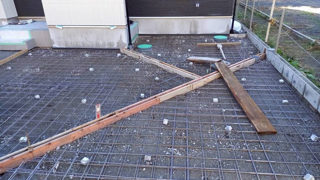 外構工事　施工管理写真　生コン打設前