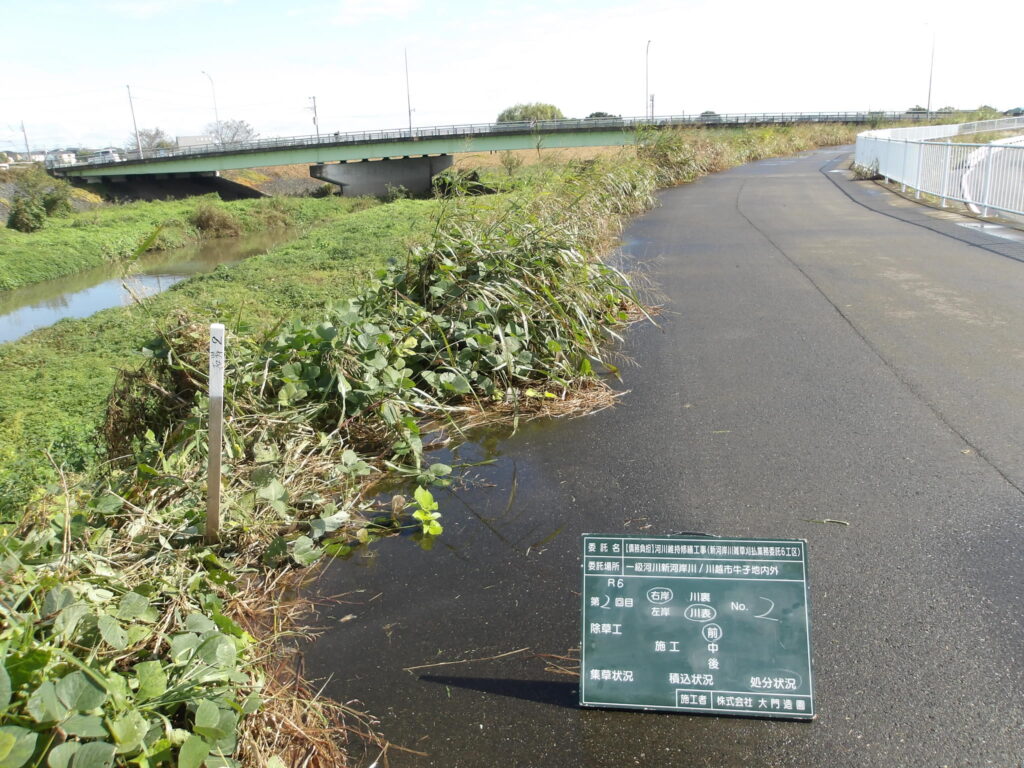 川越市 維持管理 新河岸川 除草作業 施工前