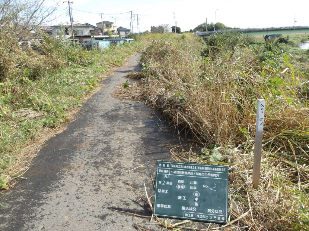 川越市 維持管理 新河岸川 除草作業 施工前