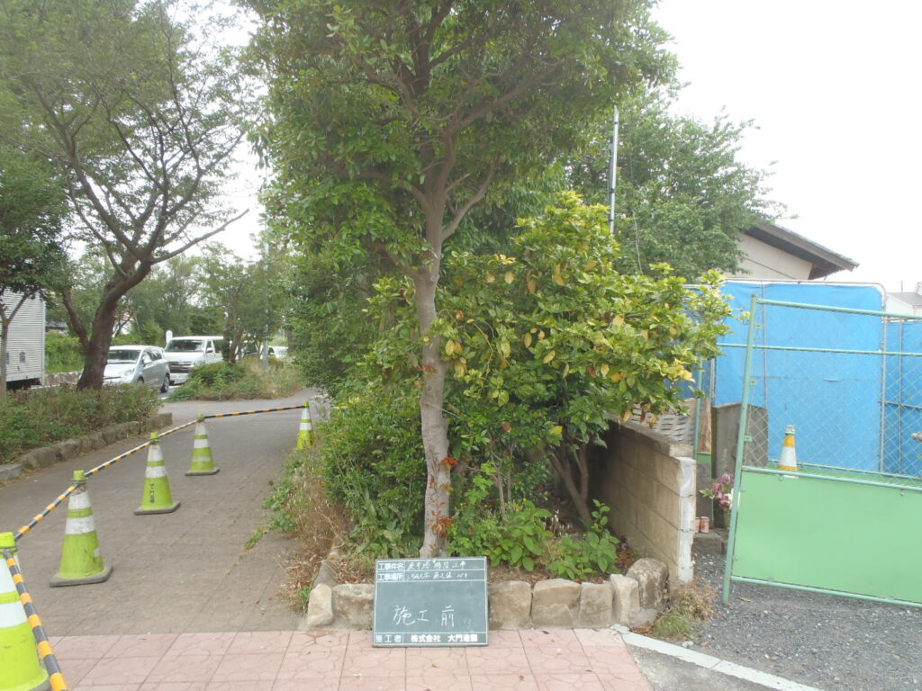 三芳町 庚申塔 移設工事 施工前
