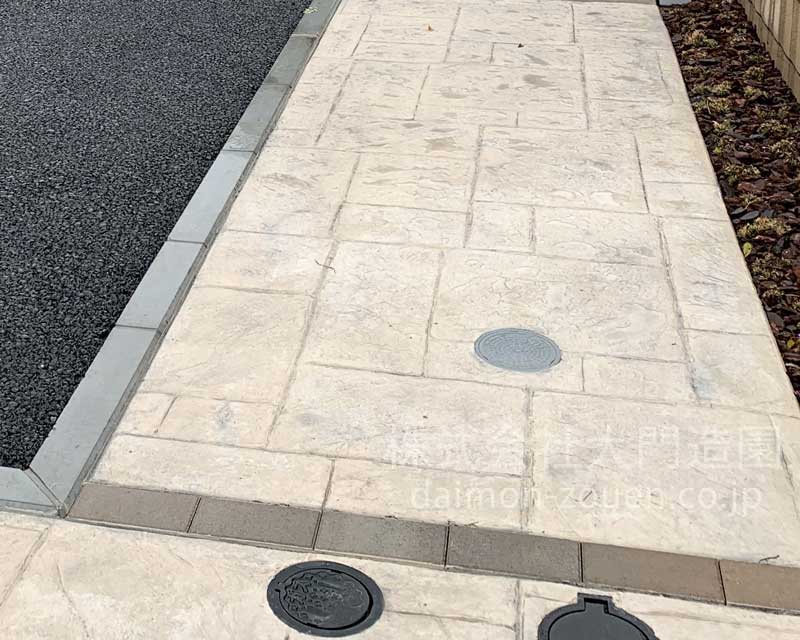 外構工事　デザインコンクリート　施工事例