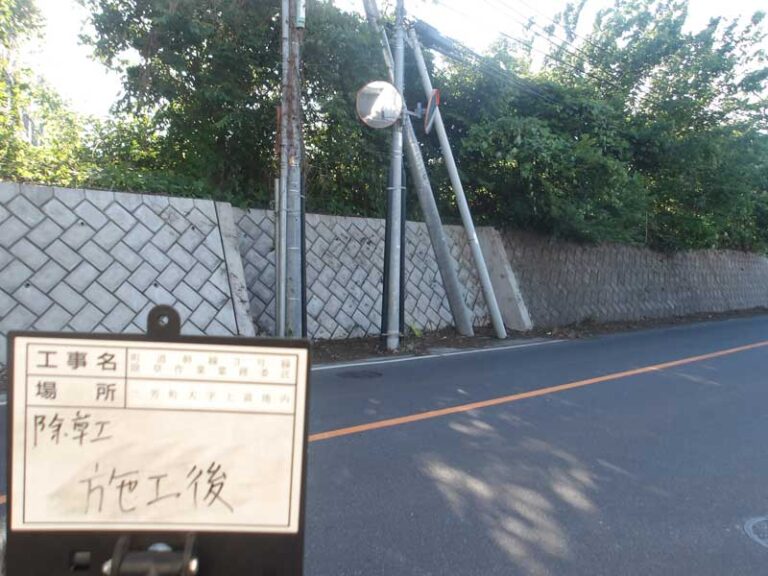 三芳町　道路除草　施工後